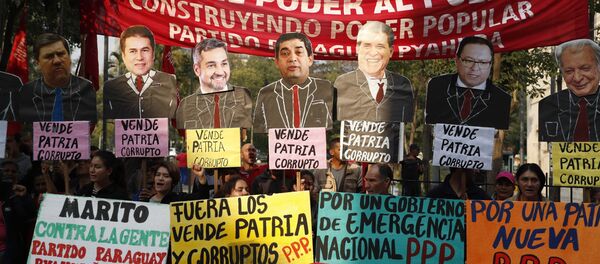 Manifestantes en Paraguay - Sputnik Mundo