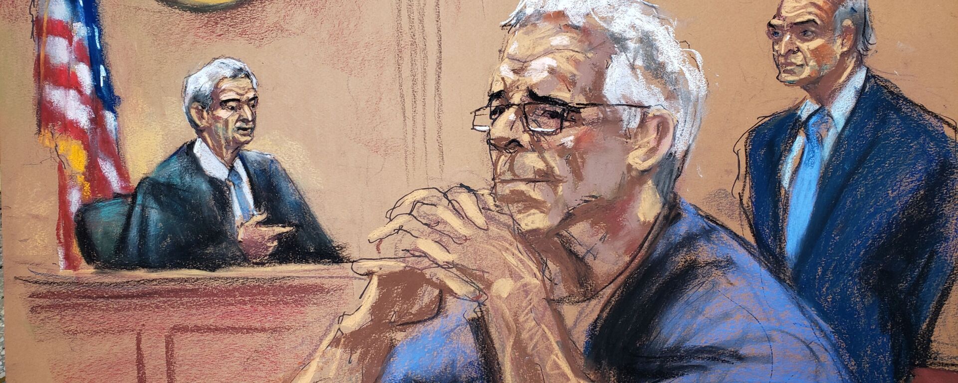 Jeffrey Epstein, en un dibujo de su proceso en la corte - Sputnik Mundo, 1920, 16.08.2019