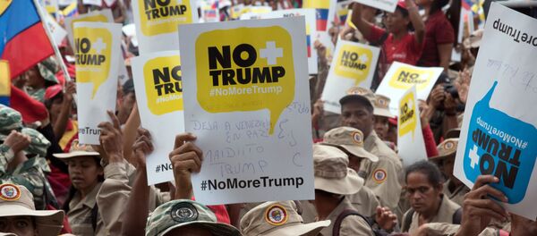 Las protestas en Caracas contra la política de sanciones de EEUU - Sputnik Mundo