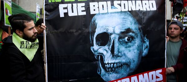 Protestas contra Jair Bolsonaro en Buenos Aires, Argentina Protestas contra Jair Bolsonaro en Buenos Aires, Argentina - Sputnik Mundo