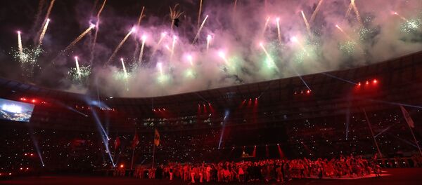 Fuegos artificiales en el Estadio Nacional de Lima (Archivo) - Sputnik Mundo
