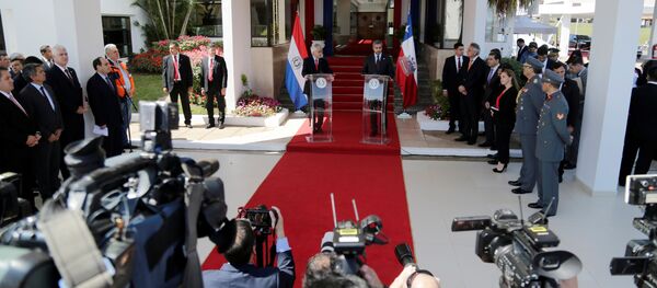 Presidente de Chile, Sebastián Piñera, su homólogo paraguayo Mario Abdo Benítez - Sputnik Mundo