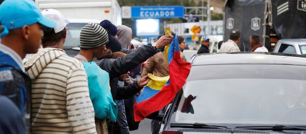 Migrantes venezolanos en la frontera entre Colombia y Ecuador - Sputnik Mundo
