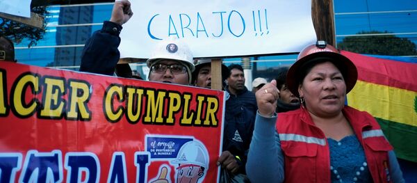 La huelga de los mineros en La Paz - Sputnik Mundo