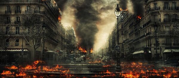 Una ciudad en llamas y humo - Sputnik Mundo