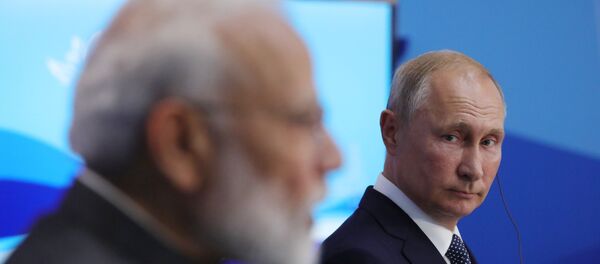 Primer ministro indio, Narendra Modi, y presidente ruso, Vladímir Putin - Sputnik Mundo