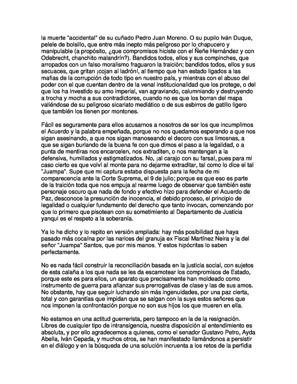 Jesús Santrich responde con una carta abierta a todos los que le cuestionan Jesús Santrich responde con una carta abierta a todos los que le cuestionan - Sputnik Mundo