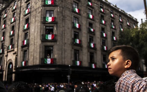 Un niño asiste al desfile militar llevado a cabo desde la Plaza de la Constitución al Campo Marte - Sputnik Mundo