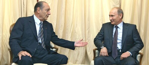 El extpresidente de Francia Jacques Chirac y el presidente de Rusia, Vladímir Putin (archivo) - Sputnik Mundo