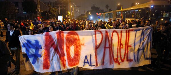 Protestas contra el presidente Lenín Moreno en Ecuador Protestas contra el presidente Lenín Moreno en Ecuador - Sputnik Mundo