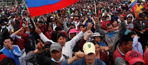 Las protestas en Ecuador - Sputnik Mundo