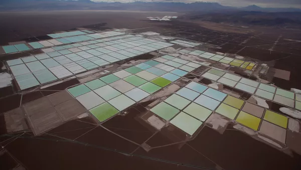 Piscinas de litio de SQM en Atacama, Chile