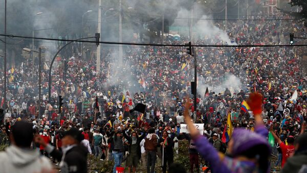 Protestas en Quito, Ecuador Protestas en Quito, Ecuador - Sputnik Mundo