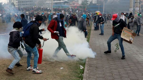 Las protestas en Ecuador - Sputnik Mundo