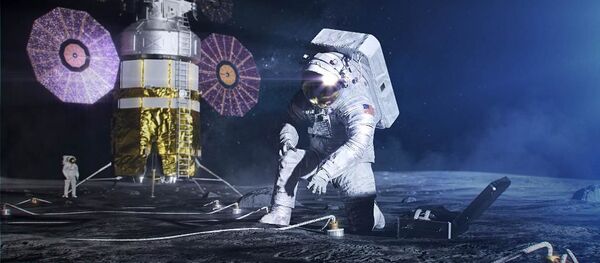 Un astronauta en la Luna, imagen ilustrativa - Sputnik Mundo