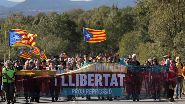 Protestas de los independentistas catalanes en España