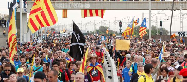 Protestas en Cataluña, España Protestas en Cataluña, España - Sputnik Mundo