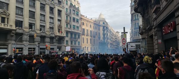 Protestas en Barcelona Protestas en Barcelona - Sputnik Mundo