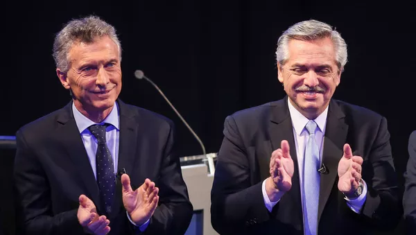 El presidente argentino Mauricio Macri y el candidato opositor Alberto Fernández