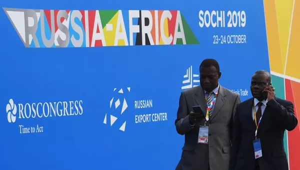 Los visitantes de la cumbre Rusia-África en Sochi, Rusia
