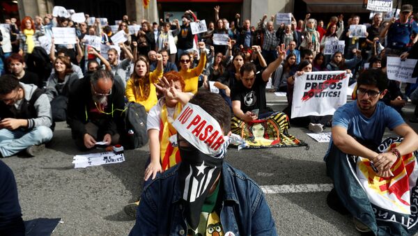 Protestas en Barcelona Protestas en Barcelona - Sputnik Mundo