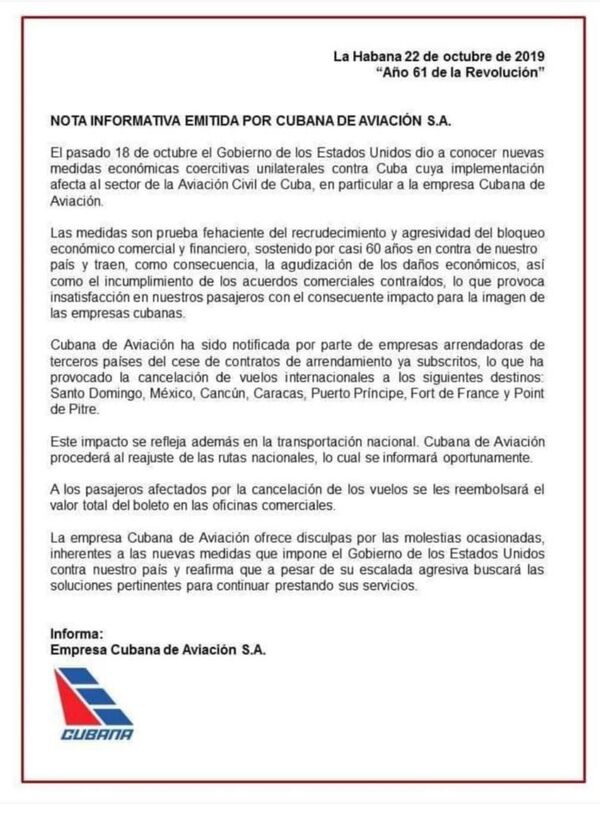 Cuba enfrenta severos daños económicos en su aviación por sanciones de Estados Unidos - Sputnik Mundo