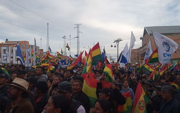 Manifestación en apoyo de Evo Morales en El Alto - Sputnik Mundo