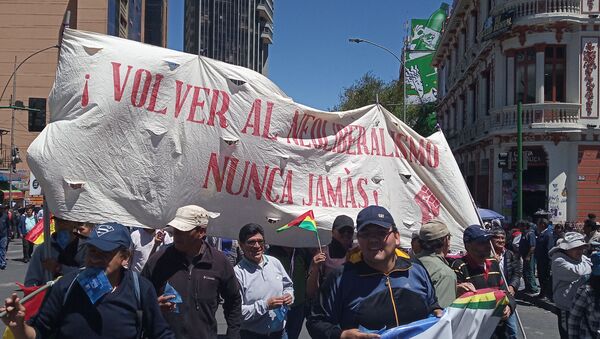 Manifestantes denuncian el intento de golpe de Estado a Evo Morales - Sputnik Mundo