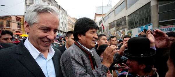 El vicepresidente boliviano Álvaro García Linera y el presidente de Bolivia, Evo Morales - Sputnik Mundo