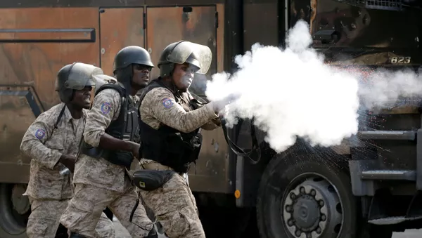 Fuerzas de seguridad haitianas, en medio de las protestas en las calles de Puerto Príncipe