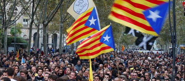 Protestas en Barcelona, España Protestas en Barcelona, España - Sputnik Mundo