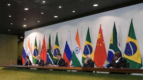 Líderes de los cinco países del grupo BRICS - Sputnik Mundo