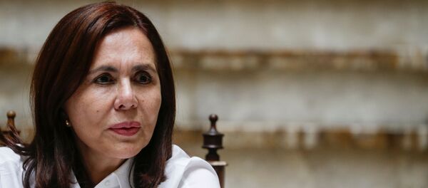 La ministra de facto de Relaciones Exteriores, Karen Longaric La ministra de facto de Relaciones Exteriores, Karen Longaric - Sputnik Mundo