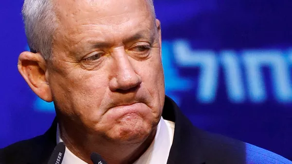Benny Gantz, líder de la coalición centrista israelí Azul y Blanco