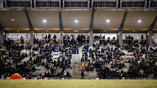 La Universidad China de Hong Kong durante las protestas (archivo) - Sputnik Mundo