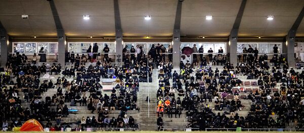 La Universidad China de Hong Kong durante las protestas (archivo) - Sputnik Mundo