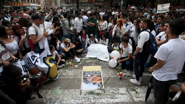 Manifestación en apoyo de Dilan Mauricio Cruz - Sputnik Mundo
