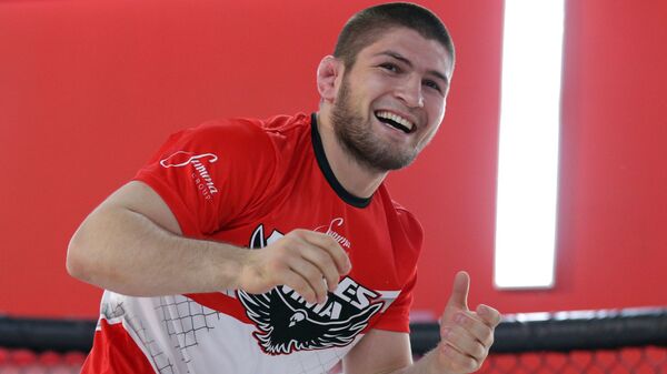 Khabib Nurmagomedov durante un entrenamiento (archivo) - Sputnik Mundo