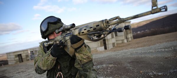 Los efectivos del 108 regimiento de tropas aerotransportadas se entrenan en el polígono Raevski a las afueras de Novorossiisk. Los efectivos del 108 regimiento de tropas aerotransportadas se entrenan en el polígono Raevski a las afueras de Novorossiisk. - Sputnik Mundo