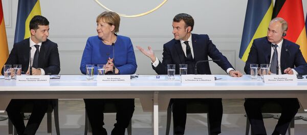 Los líderes del Cuarteto de Normandía: Volodímir Zelenski, Angela Merkel, Emmanuel Macron y Vladímir Putin - Sputnik Mundo
