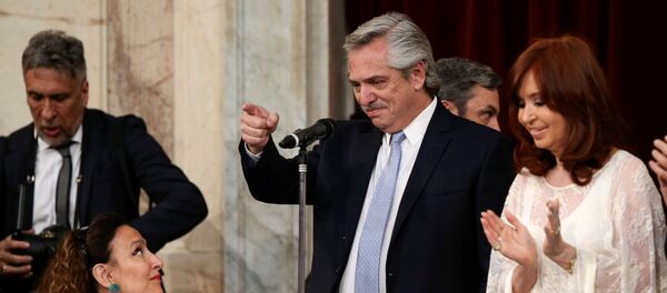 El presidente argentino, Alberto Fernández, junto a la vicepresidenta, Cristina Fernández de Kirchner - Sputnik Mundo