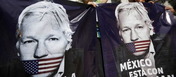 Seguidores de Julian Assange en México - Sputnik Mundo