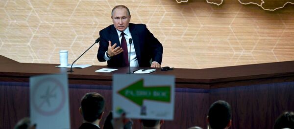 La gran rueda de prensa 2019 de Vladímir Putin  - Sputnik Mundo