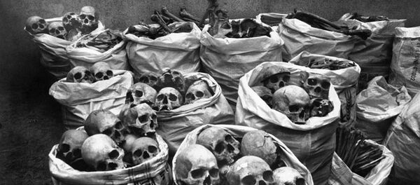 Cráneos de las víctimas del desastre de Bhopal - Sputnik Mundo