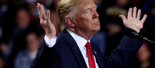 Президент США Дональд Трамп во время предвыборной кампании в Баттл-Крике, штат Мичиган, США - Sputnik Mundo