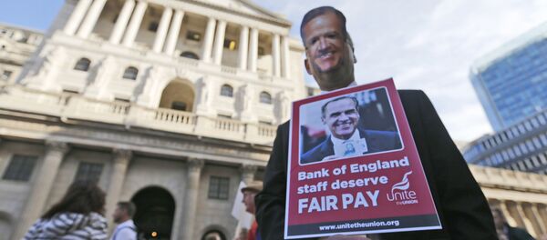 Protesta en frente del Banco de Inglaterra en Londres (archivo) - Sputnik Mundo