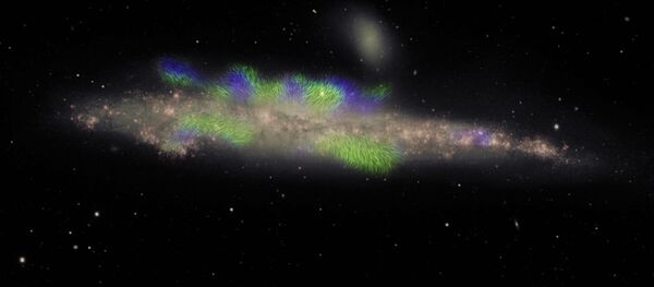 Un campo magnético de la galaxia NGC 4631 Un campo magnético de la galaxia NGC 4631 - Sputnik Mundo