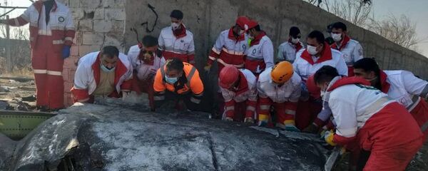 Lugar del siniestro del avión ucraniano Boeing 737 en Teherán, Irán - Sputnik Mundo