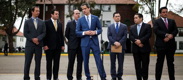 Juan Guaidó, opositor venezolano, en Colombia Juan Guaidó, opositor venezolano, en Colombia - Sputnik Mundo