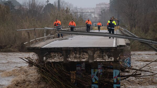 Consecuencias de la borrasca Gloria en Cataluña, España - Sputnik Mundo
